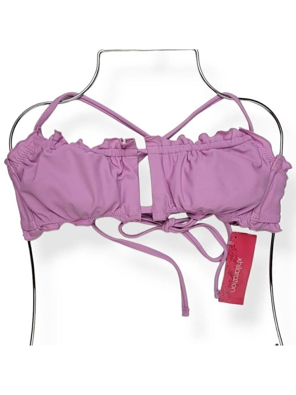 Xhilaration Lettuce trim Lace up Bikini Top XS Jrs. 00